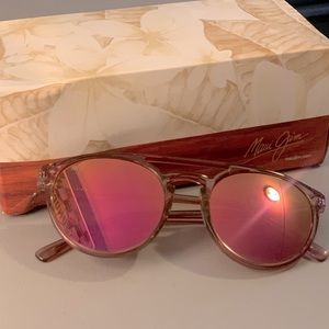 Maui Jim Polarized Transparent Pink Sunglasses